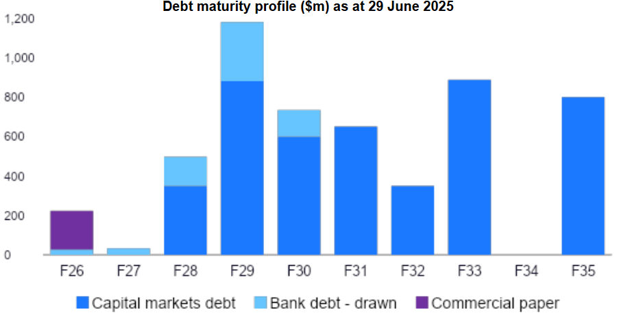 debt maturity profile as at 29 June 2025