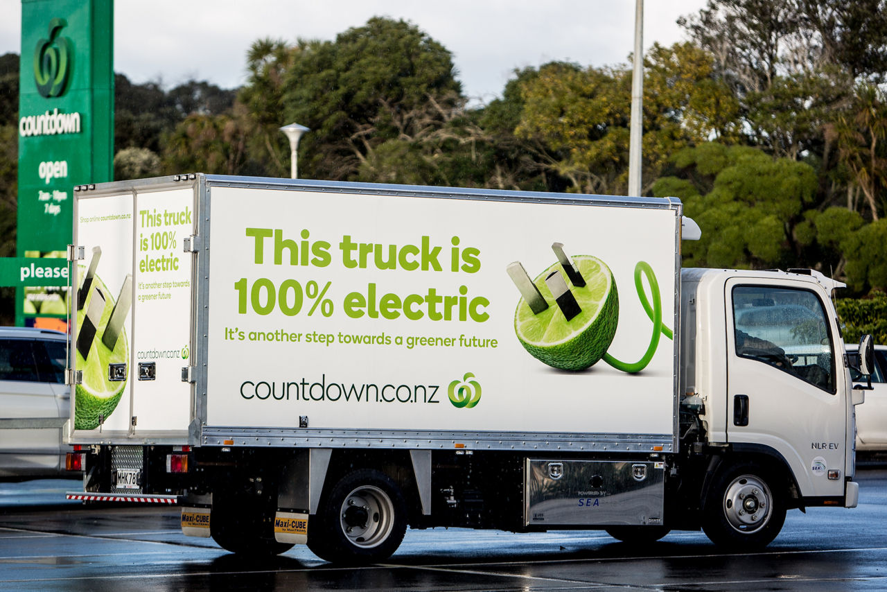 Woolworths New Zealand electric vehicle truck
