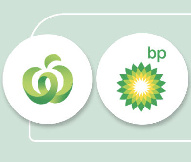 Woolworths and BP logos