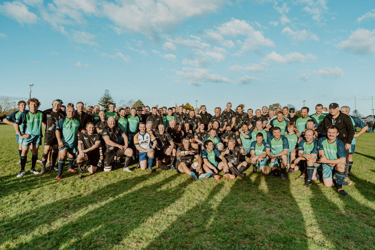 The Federated Farmers and New Zealand Parliamentary rugby teams after their fundraising match in Gisborne
