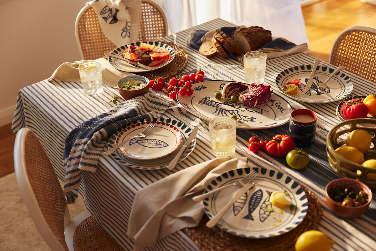 BIG W's Mediterranean Daze dining range styled on a table