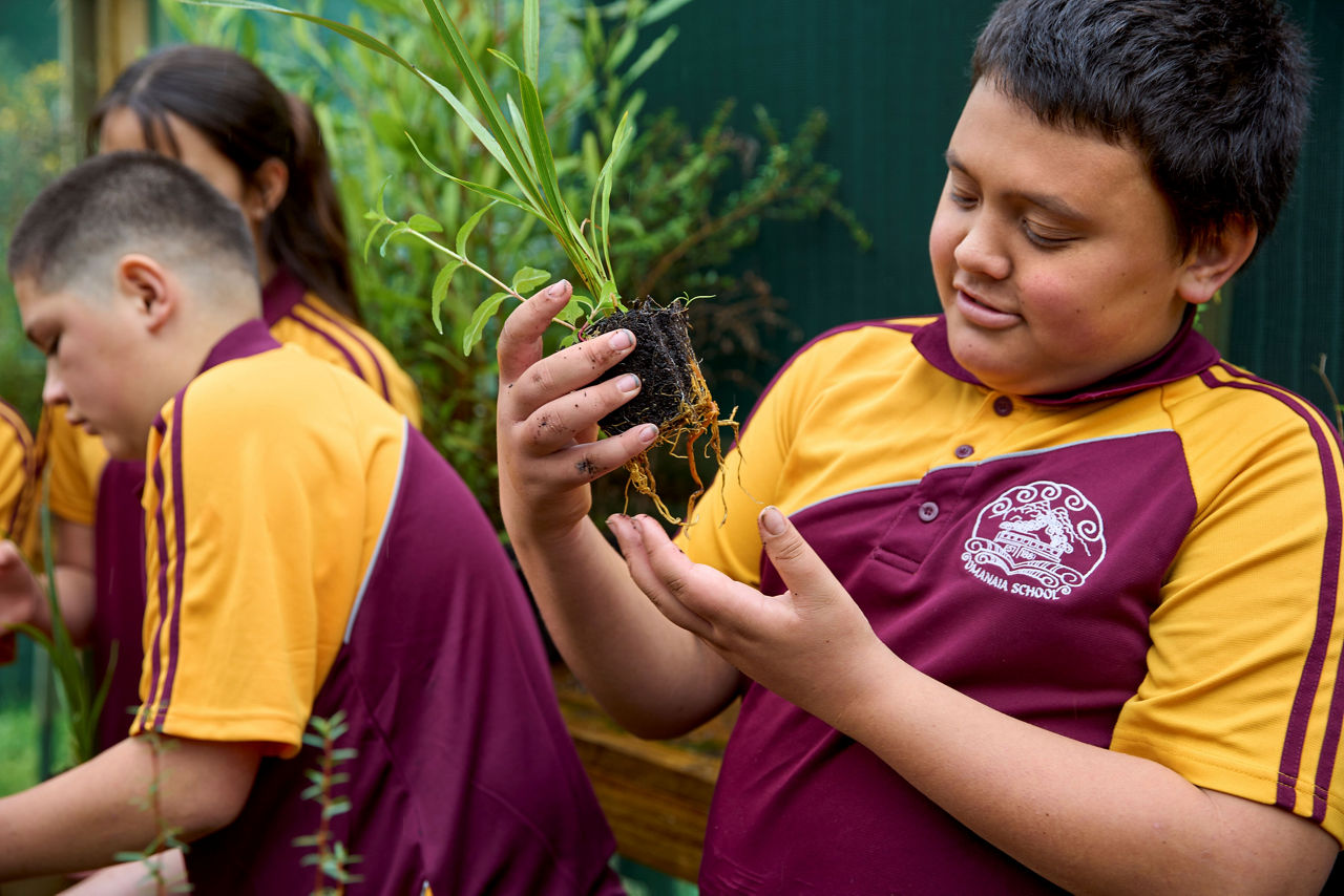 Children with plants