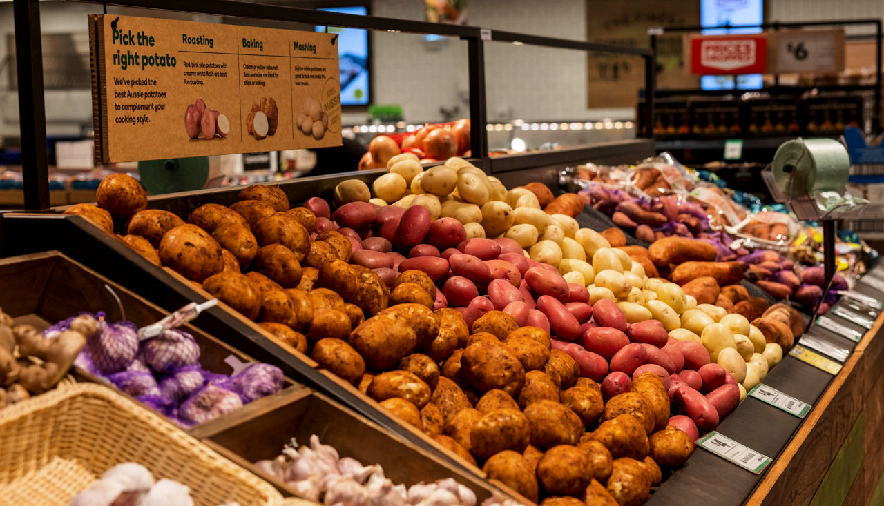 Potoatoes in a supermarket