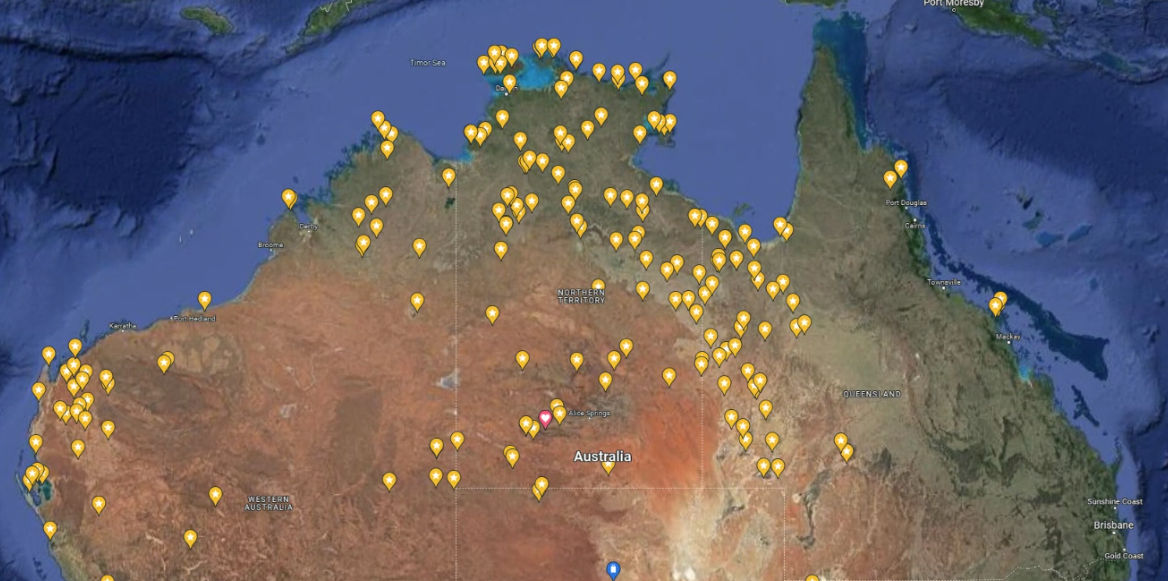 Map of remote Australian delivery locations