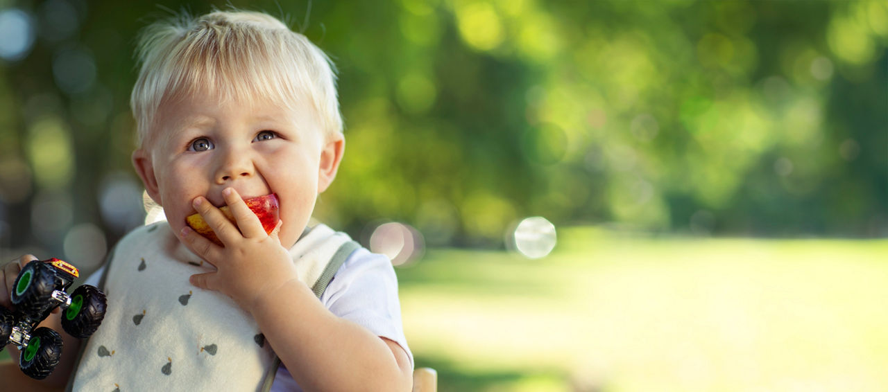 Child eating fruit