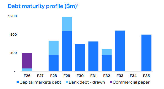 debt maturity profile as at 29 June 2025