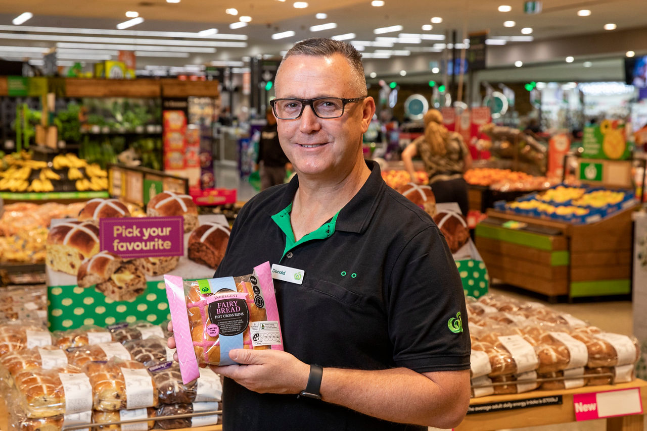 Photo of Donald Keith with Fairy Bread Hot Cross Buns