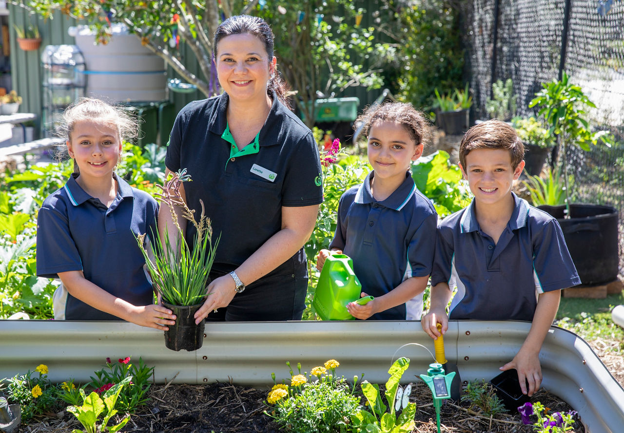 Children in garden