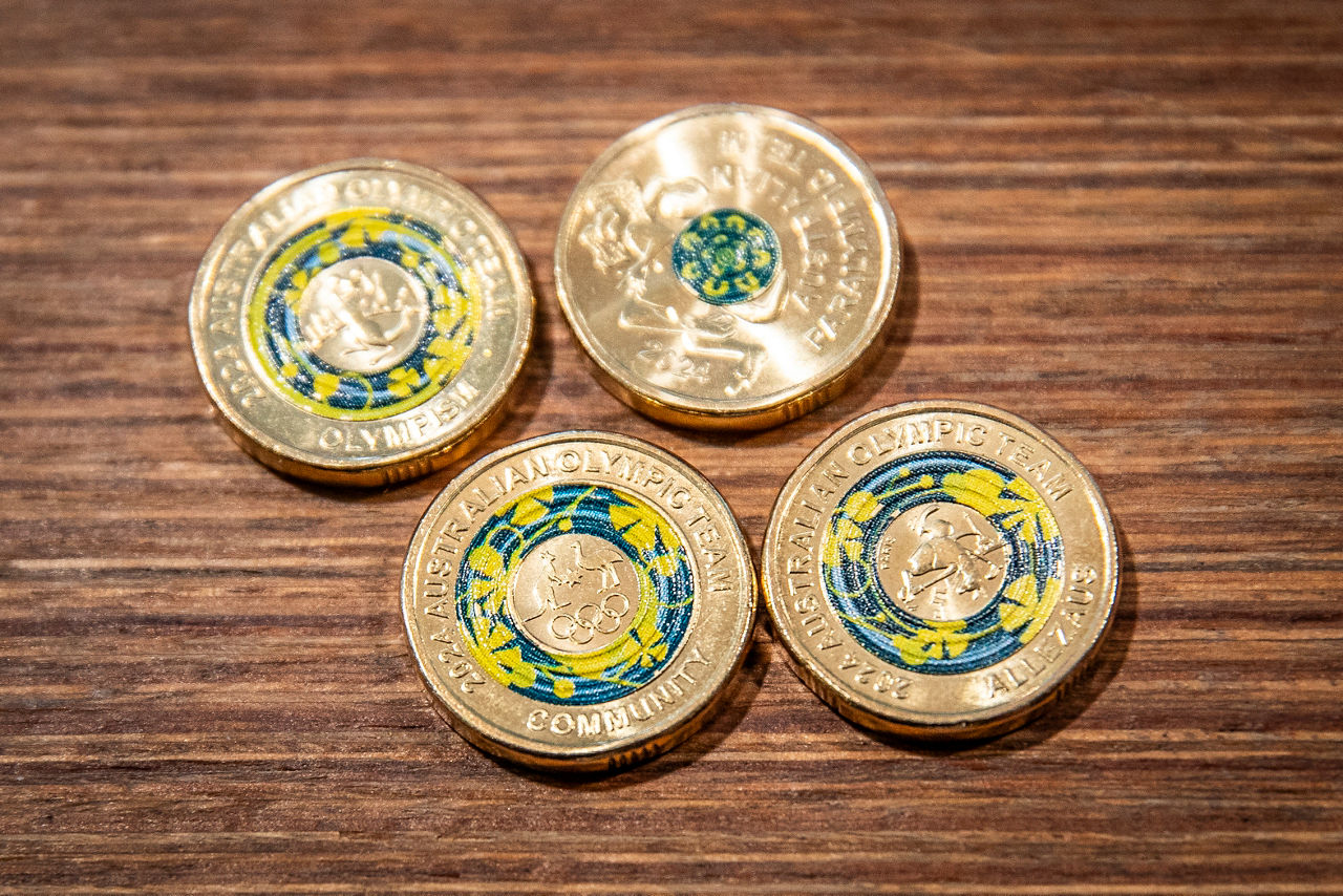 four two dollar coins