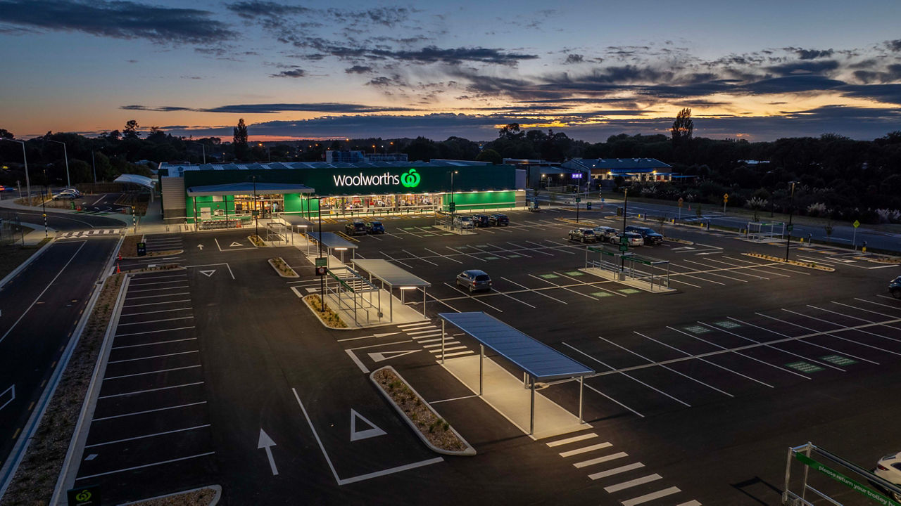 Drone shot of Woolworths Waimakariri Junction