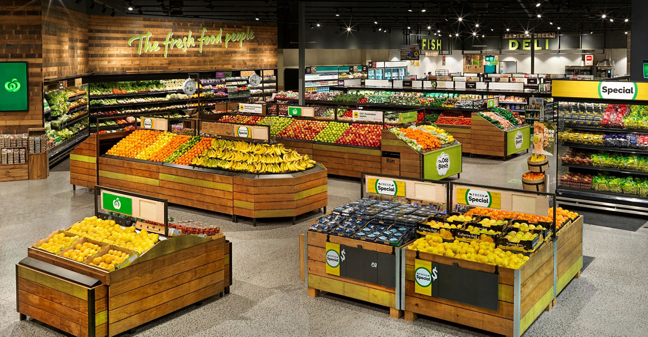 Woolworths fruit and vegetable department