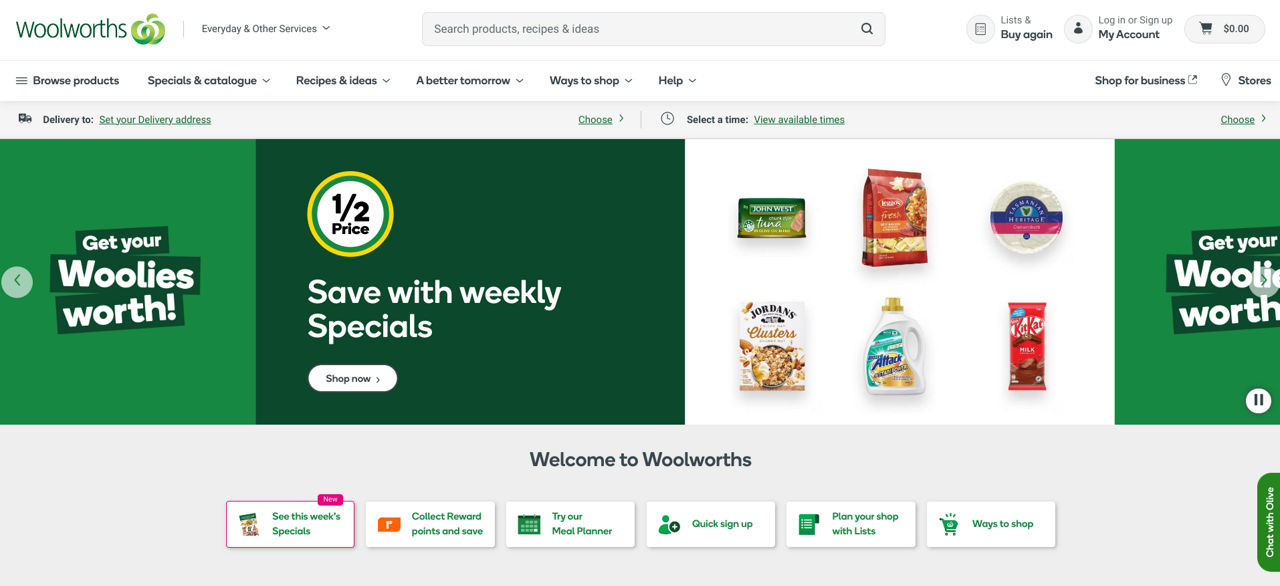 Woolworths Online Shopping, Woolworths