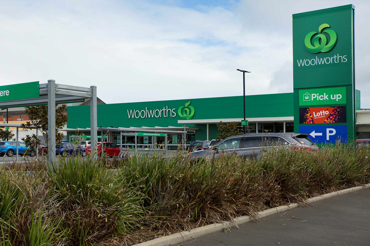 Exterior of Woolworths NZ store