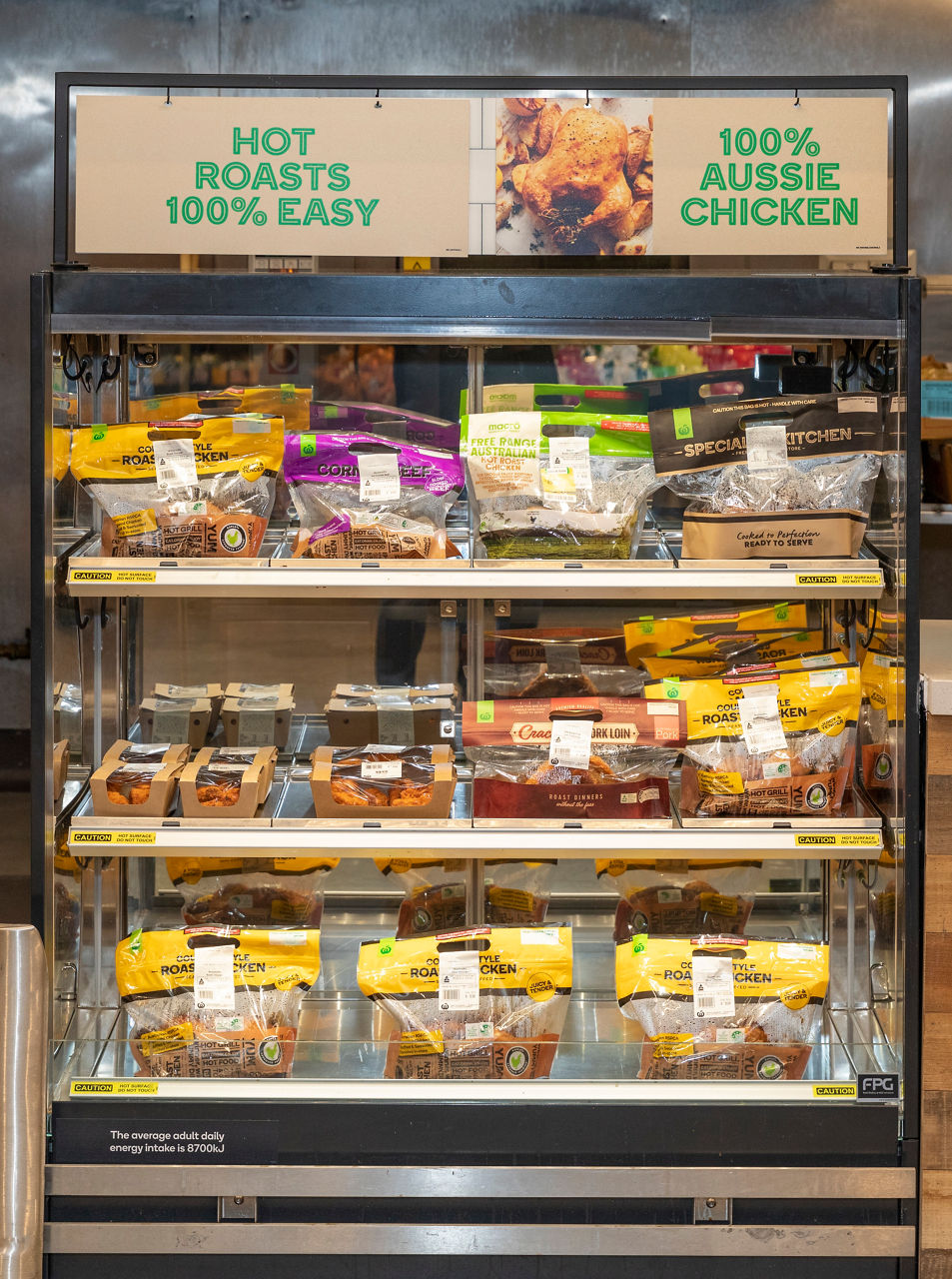 Selection of Woolworths Hot Roasted Chickens