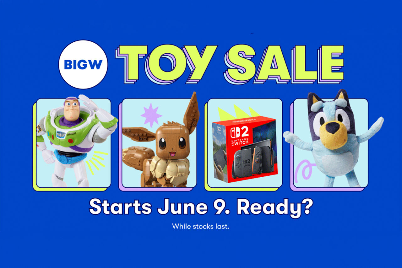 BIG W's annual Toy Sale launches June 9 with over 1,300 deals on toys, tech, gaming and more, slashing prices on a number of products by up to 50%.